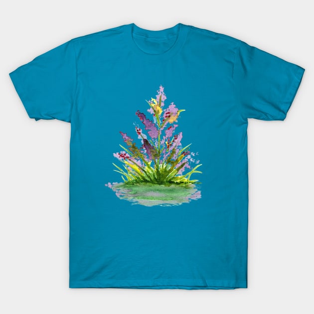 Purple Flowers T-Shirt by ReneeDixonArt